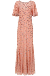 Amandine Blush Embellished Maxi Dress